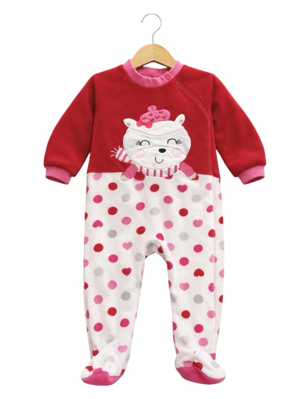 5/$10 Clément Baby Girl Side Zip Footed Pyjama